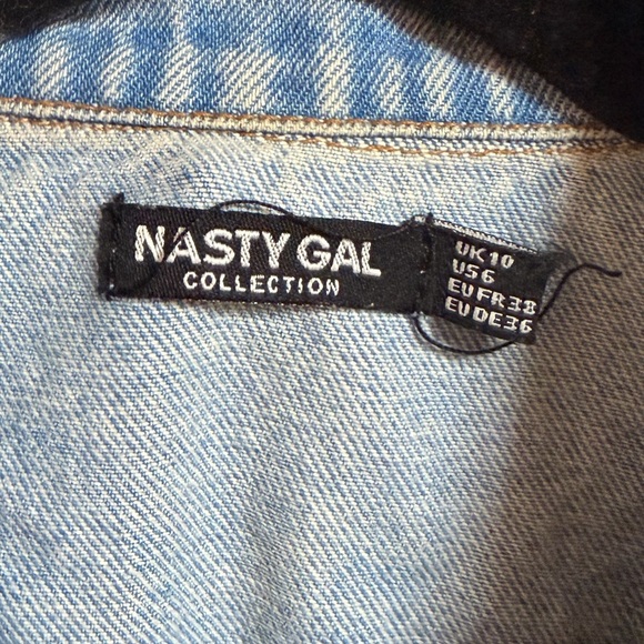 Nasty Gal 100% Cotton Distressed Denim Zip up Boiler Suit Stranger Things Boho - Picture 3 of 5